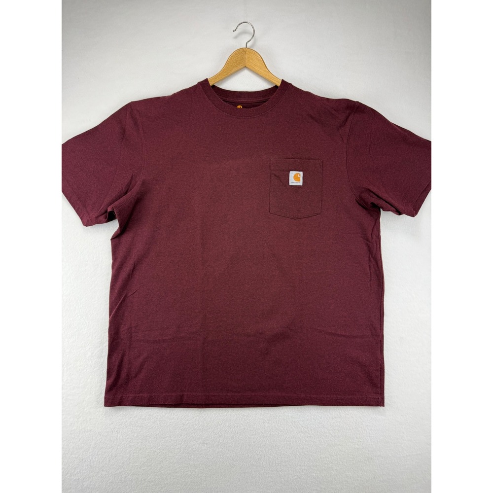 Carhartt Pocket T-Shirt Mens XL Maroon Short Sleeve Original Fit‎ Work Tee